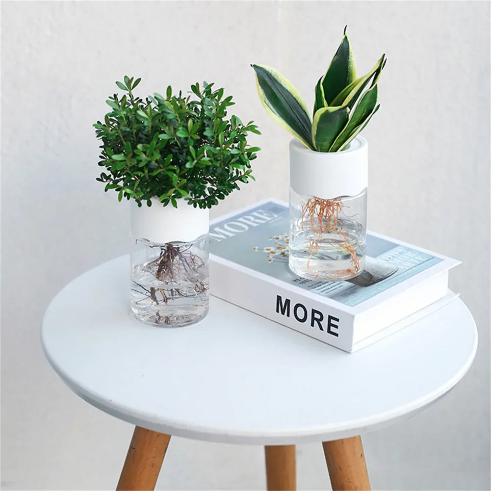 Mini vaso hidropônico Decoração de vaso de casa Vidro de imitação transparente Vasos de plantas sem solo Potes de plantas verdes para decoração de casa