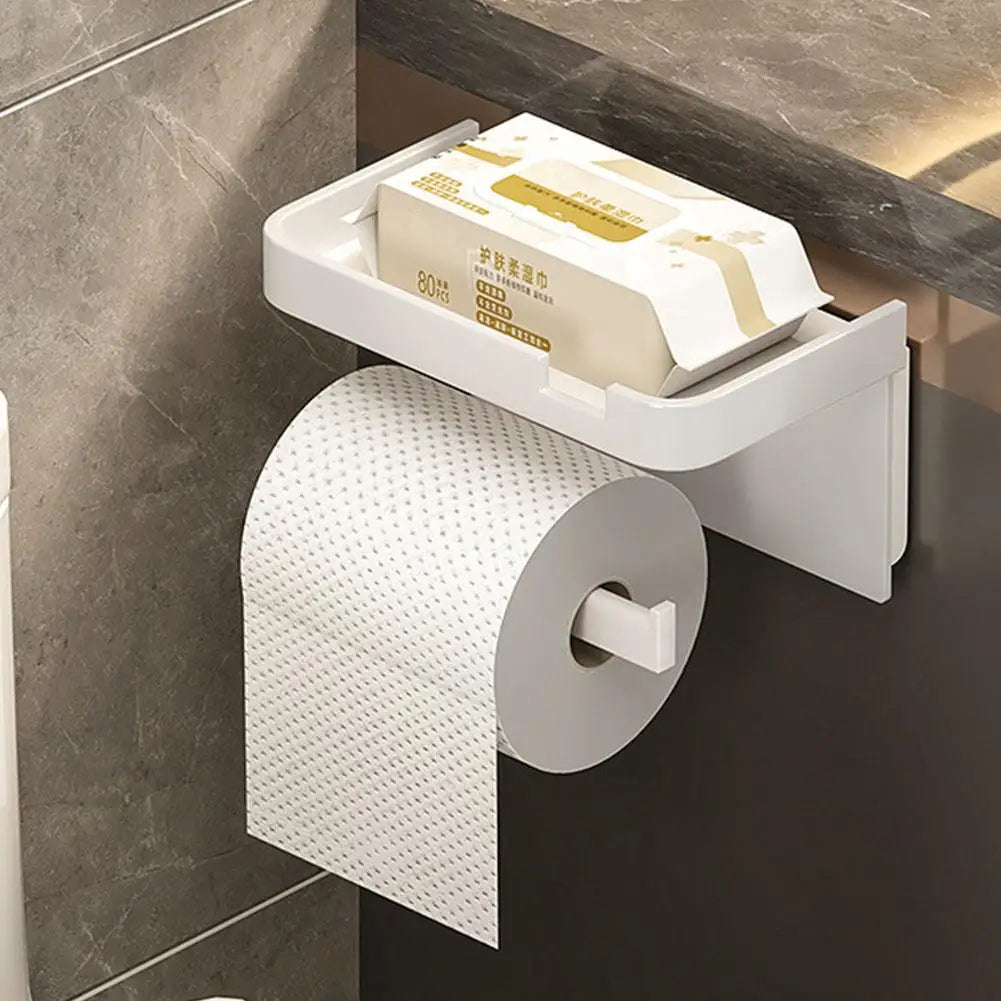 Wall Mounted Toilet Paper Roll Holder, Rustproof, engrossado plástico cremalheira do armazenamento, banheiro e cozinha