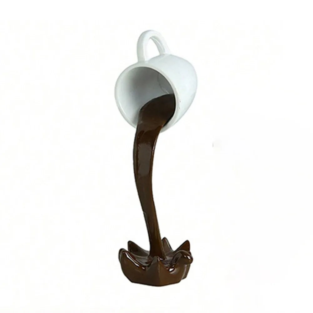 Escultura Decorativa de Café Flutuante em Resina