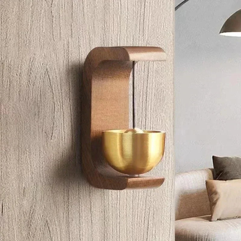 Sinos de vento de madeira sem fio campainha da porta entrada sino de vento decorativo para abertura de casa decorações penduradas
