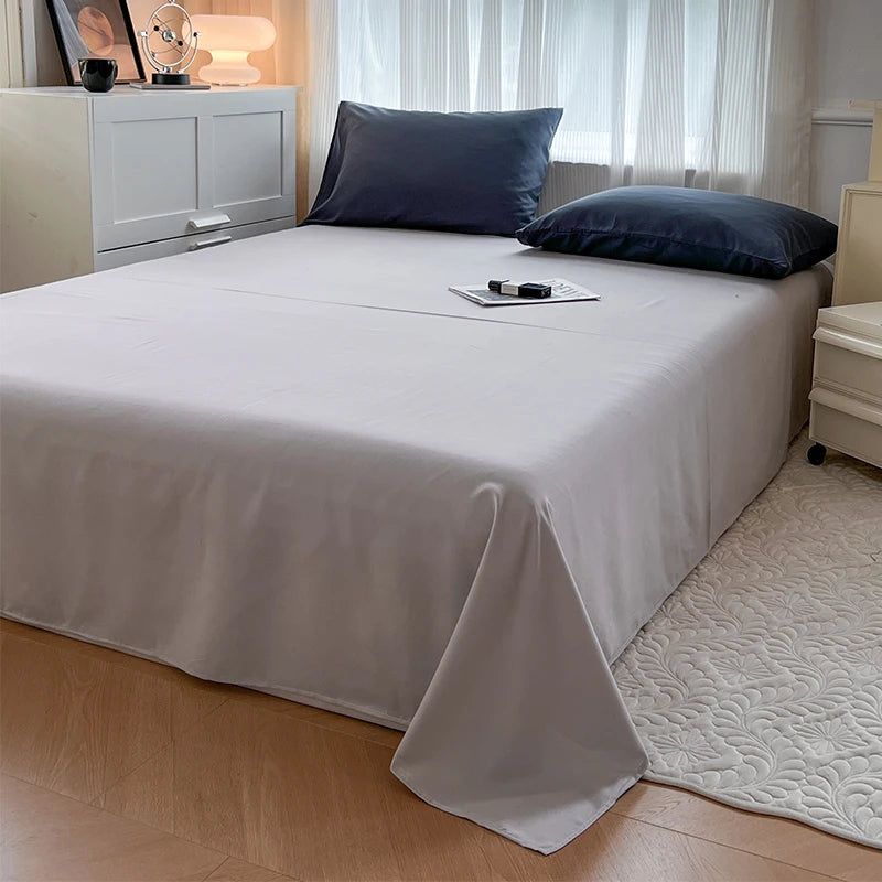 Conjunto de cama de tecido com escova de cor sólida, 2 lados, 4 peças, capa de edredom, fronha, lençol, colcha, único, queen, king size