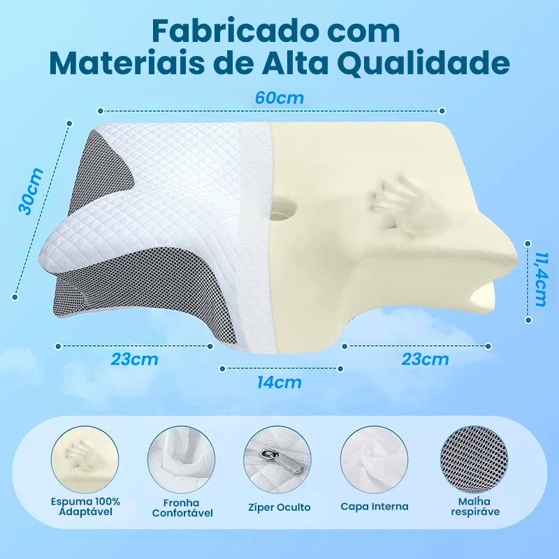 Travesseiro Ortopédico Ergonômico + Brinde – Alívio e Conforto Onde Você Estiver