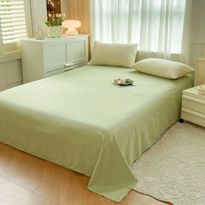Conjunto de cama de tecido com escova de cor sólida, 2 lados, 4 peças, capa de edredom, fronha, lençol, colcha, único, queen, king size