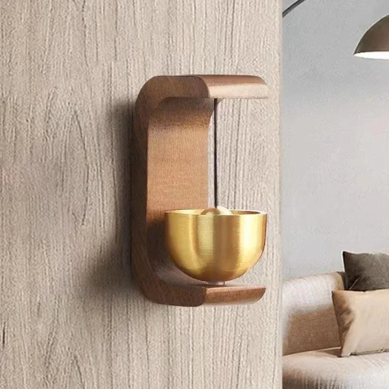 Sinos de vento de madeira sem fio campainha da porta entrada sino de vento decorativo para abertura de casa decorações penduradas