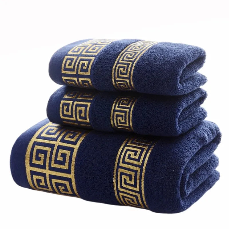 Conjunto de 3 conjuntos de toalhas de banheiro de algodão 2 peças de toalha de rosto de mão 35x75cm e 1 peça de toalhas de banho grandes 70X140cm Toalhas de presente 