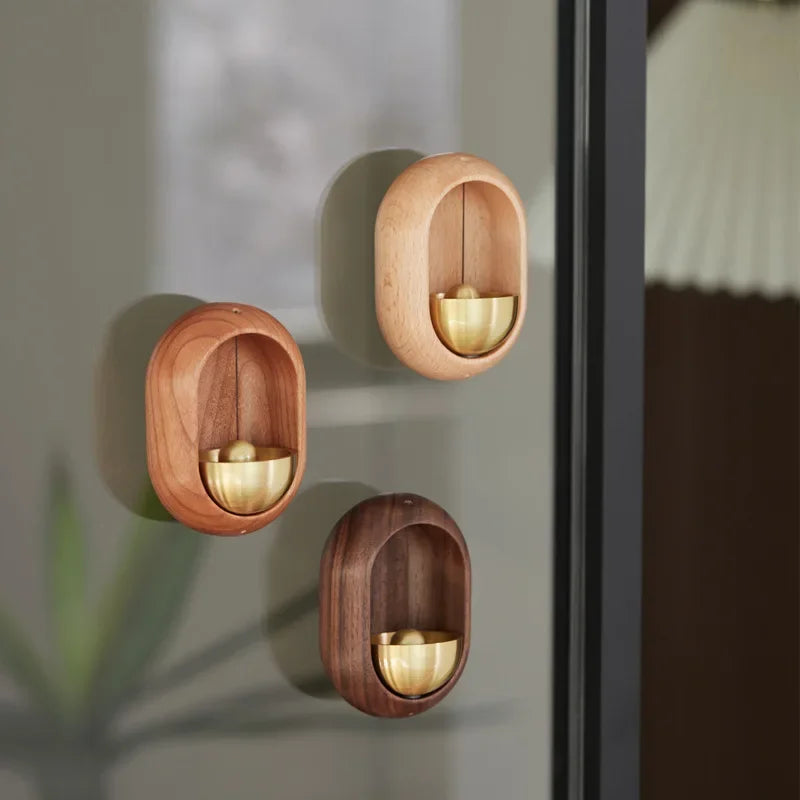 Sinos de vento de madeira sem fio campainha da porta entrada sino de vento decorativo para abertura de casa decorações penduradas