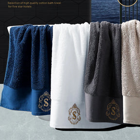 Toalha de Algodão Hotel de Luxo, Alta Qualidade, Toalhas de Banho Bordadas, Banheiro Sensação Suave, Chuveiro Altamente Absorvente, Multi-Color, 2Pcs