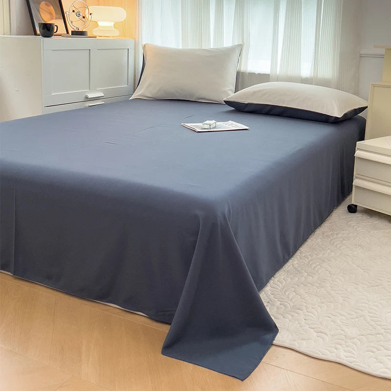 Conjunto de cama de tecido com escova de cor sólida, 2 lados, 4 peças, capa de edredom, fronha, lençol, colcha, único, queen, king size