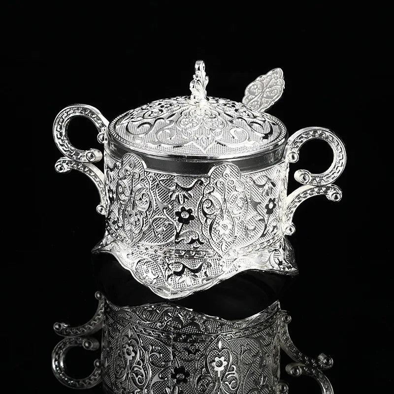 Nórdico Vintage Alloy Spice Box Ornamentos Utensílios De Cozinha Frasco De Açúcar Condimento Sólido Grande Capacidade Delicado Spice Chili Jar Casa