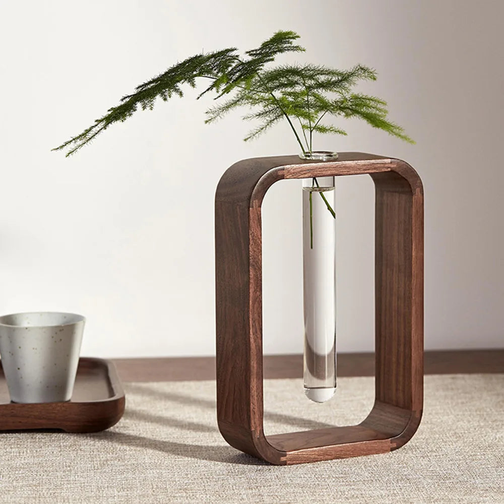 HeMu-Retângulo De Madeira Sólida Hidropônica Planta Vaso, Arranjo De Flores, Decoração Da Sala De Estar, Mesa De Jantar De Chá, Retro