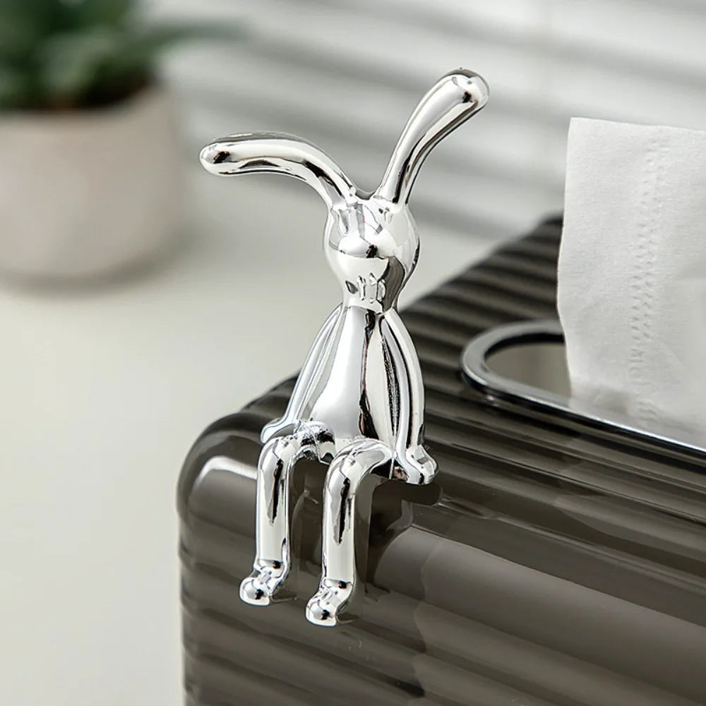 Eco-friendly plástico Cartoon coelho ornamento, orelhas compridas, decoração interior do carro, bonito galvanoplastia, Home Decor