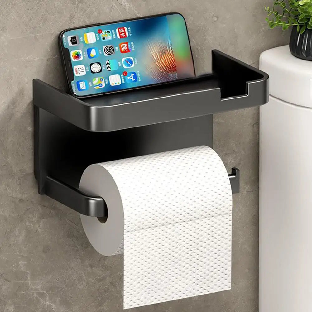 Wall Mounted Toilet Paper Roll Holder, Rustproof, engrossado plástico cremalheira do armazenamento, banheiro e cozinha