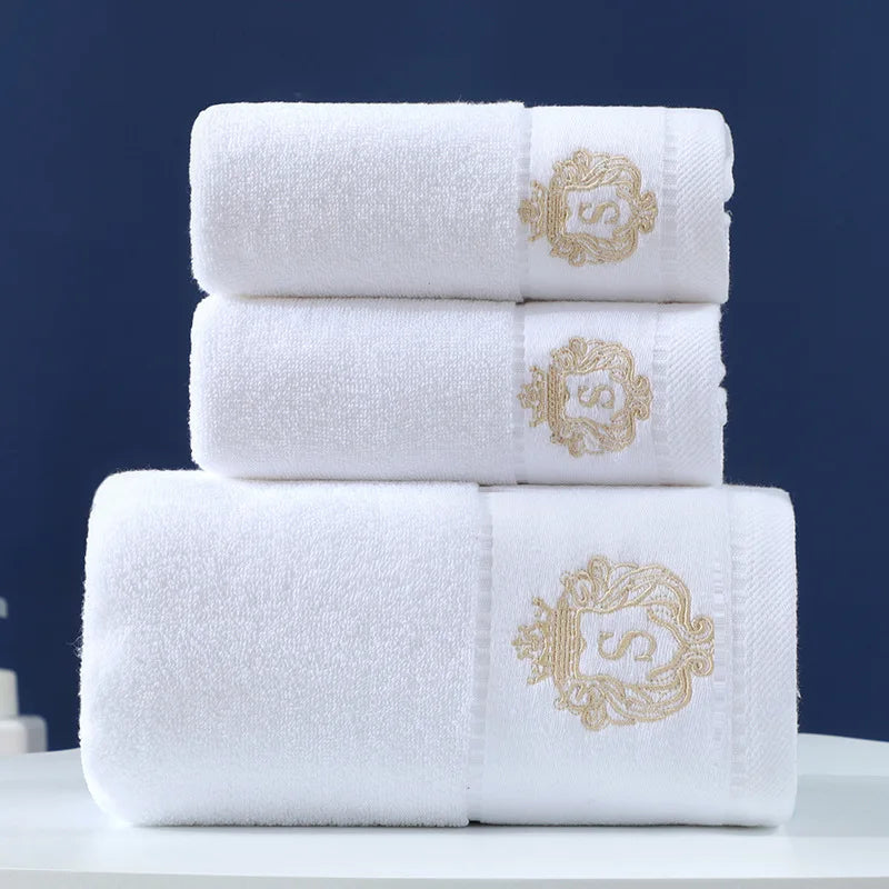 Conjunto de 3 conjuntos de toalhas de banheiro de algodão 2 peças de toalha de rosto de mão 35x75cm e 1 peça de toalhas de banho grandes 70X140cm Toalhas de presente 