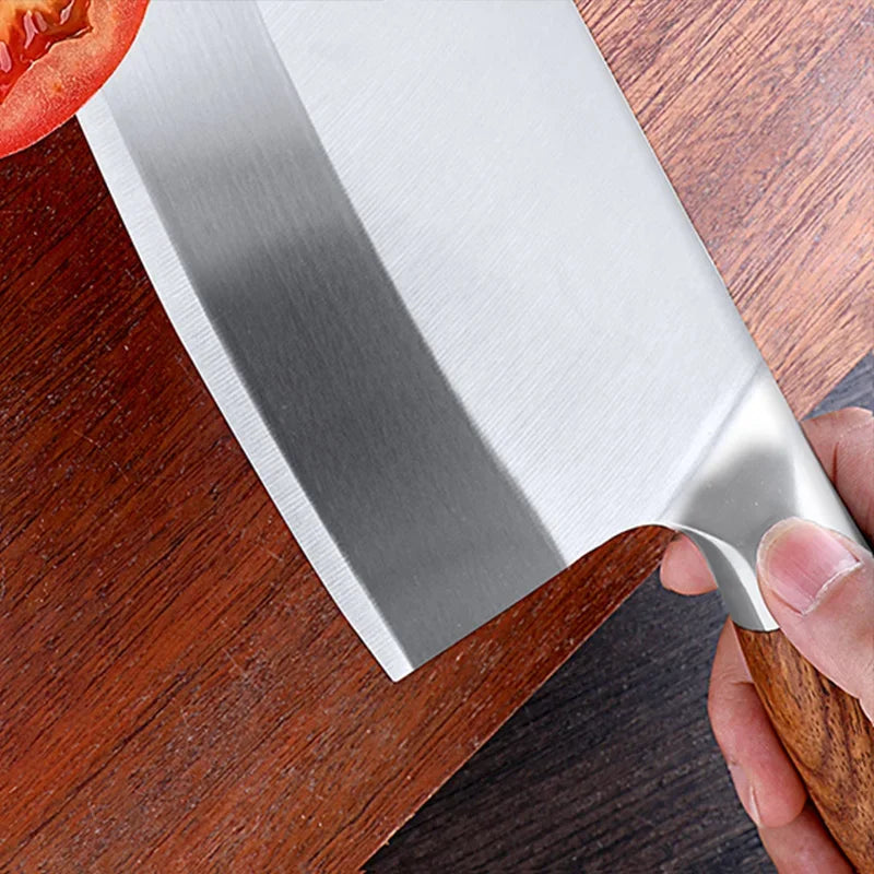 Aço inoxidável Carne Cleaver Slicing Faca, Laser Damasco Padrão, Cortar carne, Chef de cozinha, Faca de açougueiro, Cabo de madeira