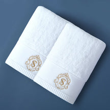 Toalha de Algodão Hotel de Luxo, Alta Qualidade, Toalhas de Banho Bordadas, Banheiro Sensação Suave, Chuveiro Altamente Absorvente, Multi-Color, 2Pcs