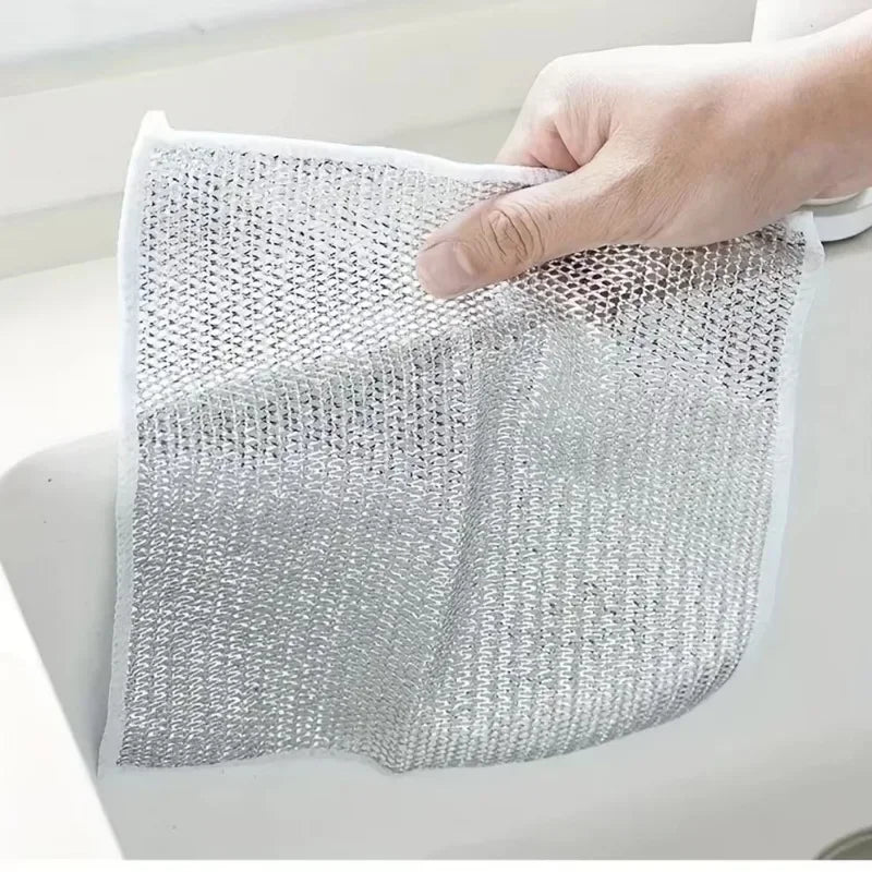 Pano de metal para limpeza de cozinha, microfibra, multiuso, antiaderente, malha de secagem rápida, para panelas e fogões, toalhas de cozinha reutilizáveis