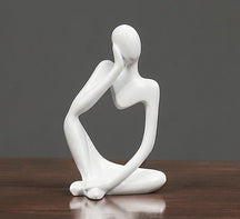 Estatueta Abstrata de Yoga - Elegância Nórdica para Decoração