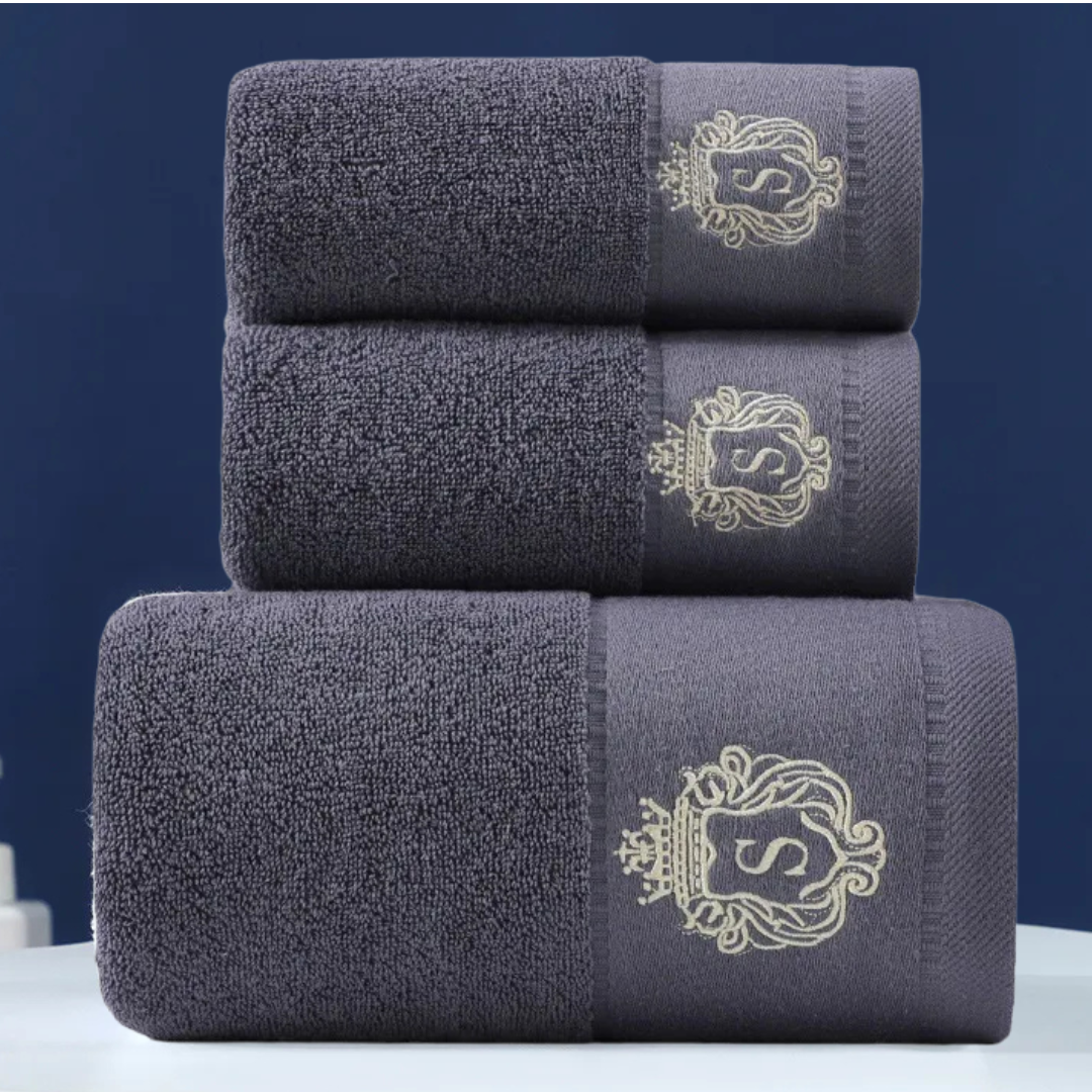 Conjunto Luxuoso de Toalhas de Algodão - 3 Peças