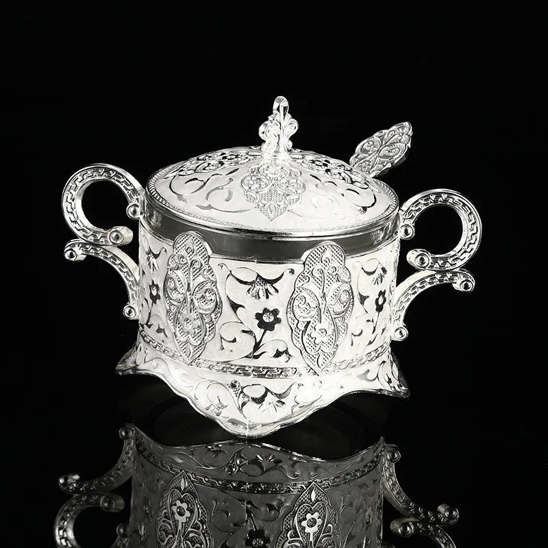 Nórdico Vintage Alloy Spice Box Ornamentos Utensílios De Cozinha Frasco De Açúcar Condimento Sólido Grande Capacidade Delicado Spice Chili Jar Casa