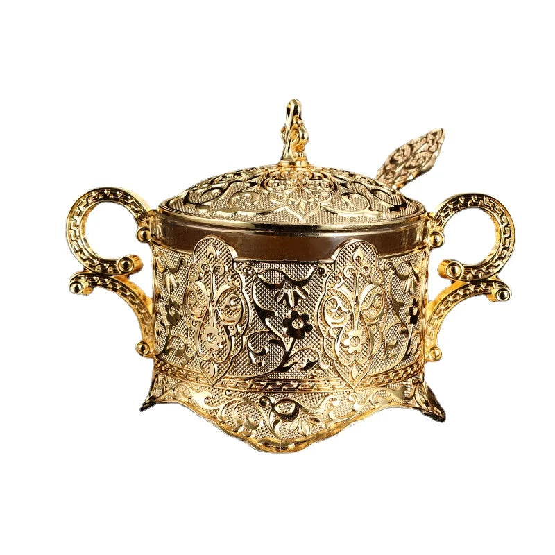 Nórdico Vintage Alloy Spice Box Ornamentos Utensílios De Cozinha Frasco De Açúcar Condimento Sólido Grande Capacidade Delicado Spice Chili Jar Casa
