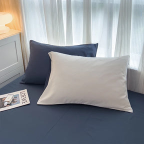Conjunto de cama de tecido com escova de cor sólida, 2 lados, 4 peças, capa de edredom, fronha, lençol, colcha, único, queen, king size