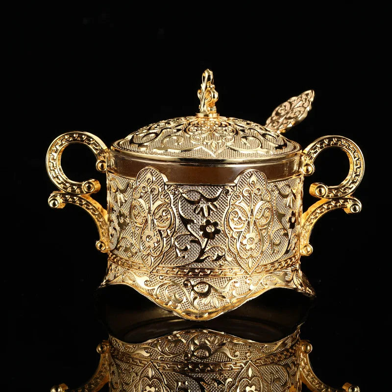 Nórdico Vintage Alloy Spice Box Ornamentos Utensílios De Cozinha Frasco De Açúcar Condimento Sólido Grande Capacidade Delicado Spice Chili Jar Casa